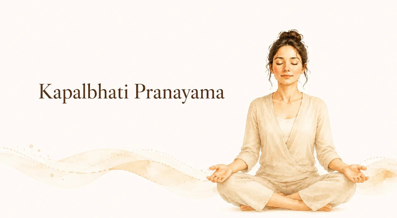 Illustration of a woman seated to practise Kapalbhati Pranayama